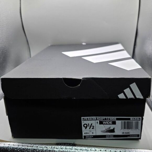 NIB adidas Men\'s Lite Racer Adapt 7.0 Cloudfoam IE6330 White Black Size: 9.5